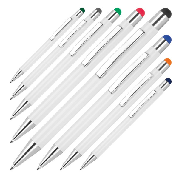 Kugelschreiber aus Aluminium mit gummierter Oberfläche JEAN